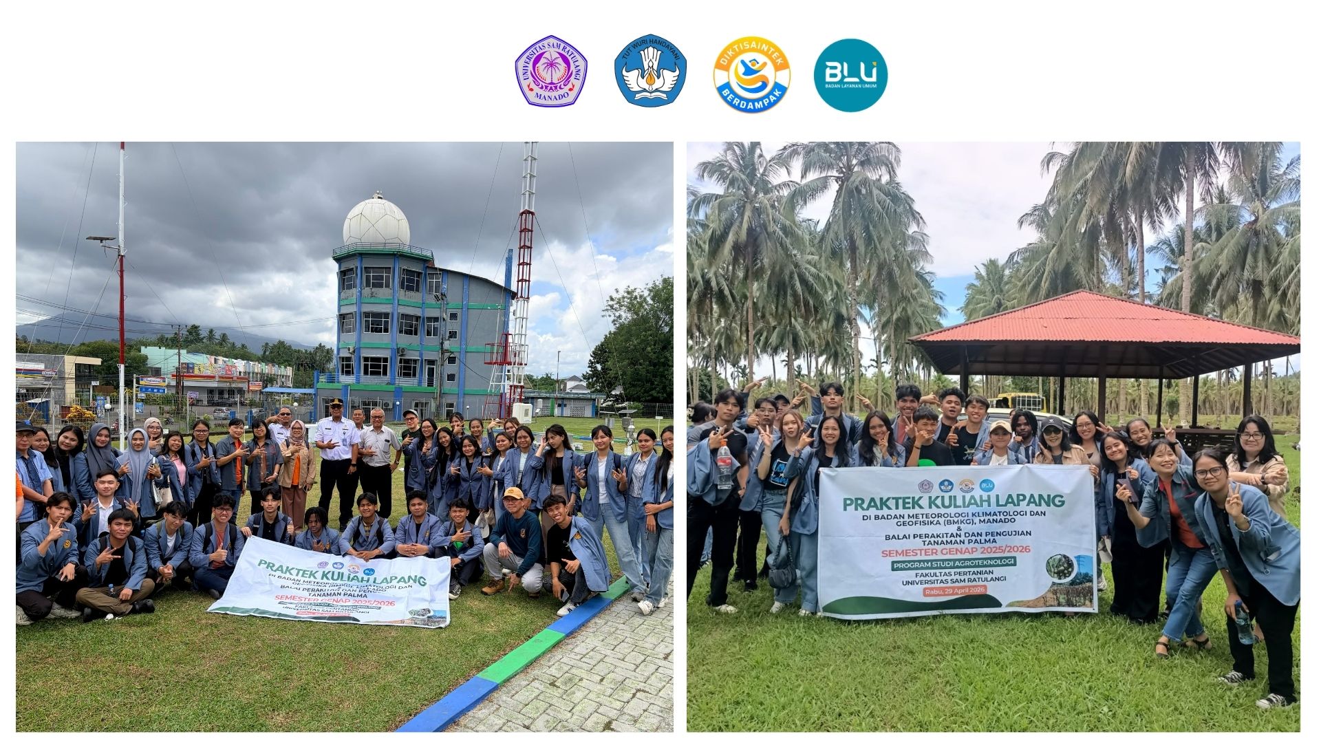 Mahasiswa Agroteknologi UNSRAT Laksanakan Praktik Kuliah Lapang di BMKG dan Balai Perakitan Tanaman Palma